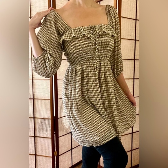 Millibon boho cottagecore kawaii pouf sleeve peasant picnic dress nwt - Picture 2 of 9